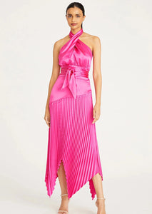 Dixon Halter Dress in Pink Hydrangeas