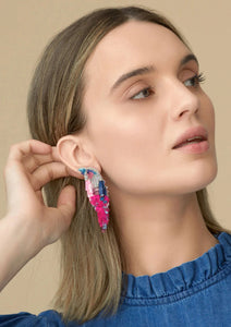 Bird Earrings in Hot Pink