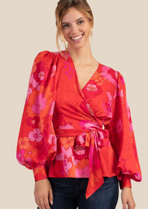 Aquatic top in Rojo Multi