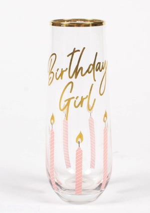 Birthday Girl Stemless Champagne Glasses